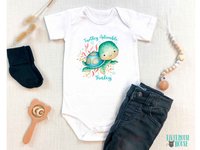 Turtley Adorable Personalised Baby Sea Turtle Bodysuit, Custom Design Ocean Lovers Gift