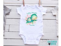 Turtley Adorable Personalised Baby Sea Turtle Bodysuit, Custom Design Ocean Lovers Gift