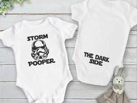 Storm Pooper - The Dark Side funny Star Wars baby bodysuit