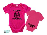 Storm Pooper - The Dark Side funny Star Wars baby bodysuit