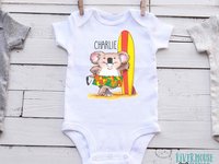 Straya Surf Koala, Funny Australian Baby Bodysuit