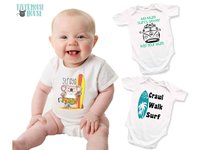 Straya Surf Koala, Funny Australian Baby Bodysuit