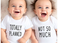Totally Planned - Not So Much, Funny twins set of 2 baby bodysuits