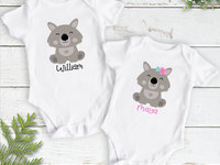 Baby Wombat Bodysuit Personalised Australian Animal Design