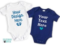 Custom personalized baby bodysuit, add your own text or logo, Multiple colours & styles, Australian size newborn to toddler