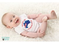 Made in Australia baby bodysuit, choose from Australian and Aboriginal flag designs, custom Aussie kids onesie
