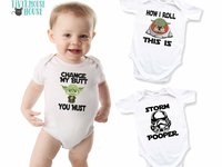 Yoda Baby Bodysuit, Change My Butt You Must, Funny Star Wars Onesie