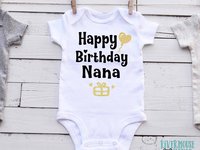 Happy Birthday personalised name baby bodysuit