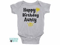 Happy Birthday personalised name baby bodysuit