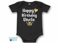 Happy Birthday personalised name baby bodysuit