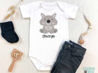Baby Wombat Bodysuit Personalised Australian Animal Design