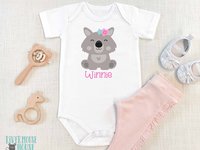 Baby Wombat Bodysuit Personalised Australian Animal Design