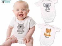 Baby Wombat Bodysuit Personalised Australian Animal Design
