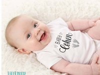 Baby Pregnancy Announcement Bodysuit, Personalised Footprints Design