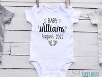 Baby Pregnancy Announcement Bodysuit, Personalised Footprints Design