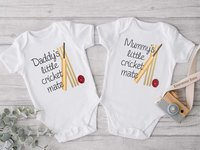 Australian Cricket Baby Bodysuit, Mummy + Daddy's Little Cricket Mate