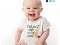 Australian Cricket Baby Bodysuit, Mummy + Daddy's Little Cricket Mate