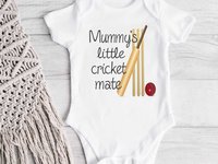 Australian Cricket Baby Bodysuit, Mummy + Daddy's Little Cricket Mate