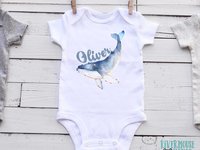 Wild Whale Personalised Baby Bodysuit