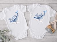 Wild Whale Personalised Baby Bodysuit