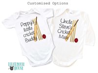 Australian Cricket Baby Bodysuit, Mummy + Daddy's Little Cricket Mate