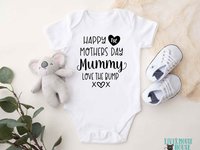 Happy First Mothers Day Mummy baby bodysuit. A custom personalised gift for Mum with love xo
