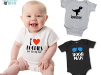 I Love Boobies Just Like my Dad Funny Baby Bodysuit
