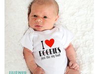 I Love Boobies Just Like my Dad Funny Baby Bodysuit