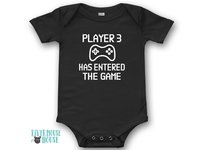 Gamer Baby Bodysuit, Player 3 has Entered the Game Pregnancy Announcement