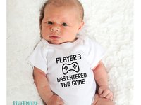 Gamer Baby Bodysuit, Player 3 has Entered the Game Pregnancy Announcement