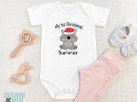 My First Christmas Baby Wombat Personalised Bodysuit