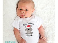 My First Christmas Baby Wombat Personalised Bodysuit