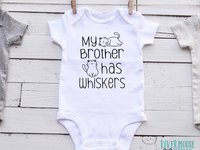 Cat baby bodysuit, My siblings have whiskers, Customised to suit Brother & Sister fur siblings