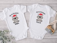 My First Christmas Baby Wombat Personalised Bodysuit