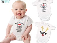 My First Christmas Baby Wombat Personalised Bodysuit