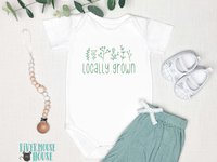 Locally Grown Aussie Baby Bodysuit, Modern Minimalist Style Wildflower Design