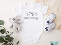 Locally Grown Aussie Baby Bodysuit, Modern Minimalist Style Wildflower Design