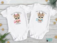 My 1st Christmas Baby Reindeer Personalised Bodysuit
