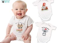 My 1st Christmas Baby Reindeer Personalised Bodysuit