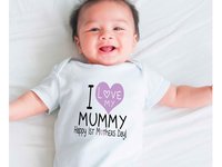 I Love my Mummy, Happy 1st Mothers Day Baby Bodysuit