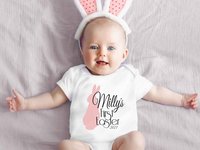 First Easter Bunny Baby Bodysuit, Personalised Rabbit Design