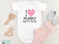 I Love my Mummy, Happy 1st Mothers Day Baby Bodysuit