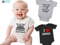 I'm not just Milk Drunk I'm Tit Faced funny baby bodysuit