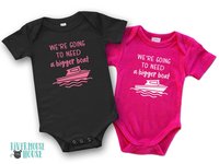 We're going to need a bigger boat baby bodysuit, Funny nautical pregnancy announcement