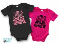 I Am a Jedi Like My Father Before Me Star Wars Baby Bodysuit