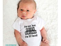 I'm not just Milk Drunk I'm Tit Faced funny baby bodysuit