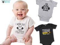 Funny Gym Bunny Baby Bodysuit, I Work Out..Just Kidding I Take Naps