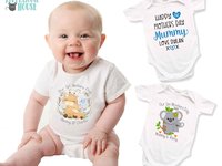 Our First Mothers Day Personalised Mummy & Baby Animals Bodysuit