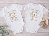 Koala Baby First Fathers Day Personalised Daddy & Bubs Australian Animals Bodysuit