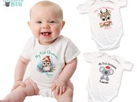First Christmas Owl Custom Personalised Baby Bodysuit 2024